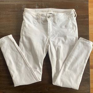 American Eagle Next Level Stretch White Jeggings